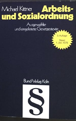 Bild des Verkufers fr Arbeits- und Sozialverordnung: Ausgewhlte und eingeleitete Gesetzestexte. zum Verkauf von books4less (Versandantiquariat Petra Gros GmbH & Co. KG)