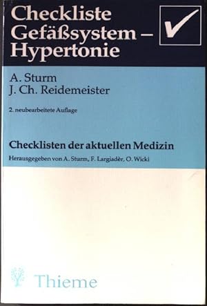 Immagine del venditore per Checkliste Gefsystem-Hypertonie. 2. Auflage, venduto da books4less (Versandantiquariat Petra Gros GmbH & Co. KG)