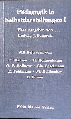 Bild des Verkufers fr Pdagogik in Selbstdarstellungen Bd.1. zum Verkauf von books4less (Versandantiquariat Petra Gros GmbH & Co. KG)