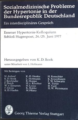 Bild des Verkufers fr Sozialmedizinische Probleme der Hypertonie in der Bundesrepublik Deutschland. zum Verkauf von books4less (Versandantiquariat Petra Gros GmbH & Co. KG)