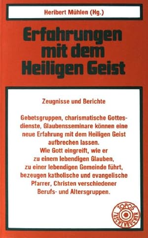 Image du vendeur pour Erfahrungen mit dem Heiligen Geist: Zeugnisse und Berichte. (Nr. 90) mis en vente par books4less (Versandantiquariat Petra Gros GmbH & Co. KG)