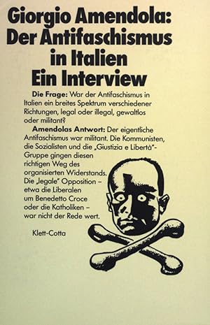 Immagine del venditore per Der Antifaschismus in Italien. Ein Interview von Piero Melograni. venduto da books4less (Versandantiquariat Petra Gros GmbH & Co. KG)