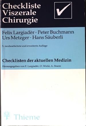 Immagine del venditore per Checkliste Viszerale Chirurgie. 5. Auflage, venduto da books4less (Versandantiquariat Petra Gros GmbH & Co. KG)