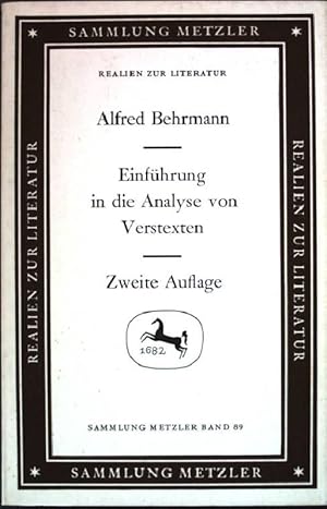 Bild des Verkufers fr Einfhrung in die Analyse von Verstexten. (Nr. 89) zum Verkauf von books4less (Versandantiquariat Petra Gros GmbH & Co. KG)