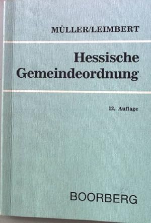 Bild des Verkufers fr Hessische Gemeindeordnung zum Verkauf von books4less (Versandantiquariat Petra Gros GmbH & Co. KG)