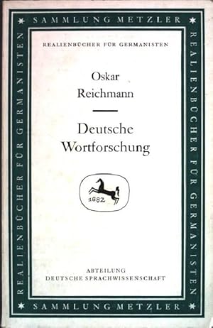 Seller image for Deutsche Wortforschung. (Nr. 82) for sale by books4less (Versandantiquariat Petra Gros GmbH & Co. KG)