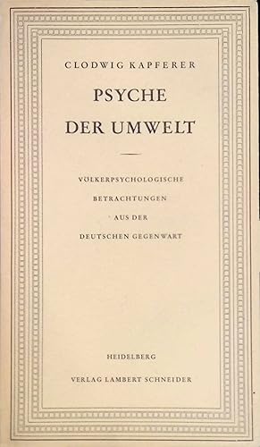 Bild des Verkufers fr Psyche der Umwelt zum Verkauf von books4less (Versandantiquariat Petra Gros GmbH & Co. KG)