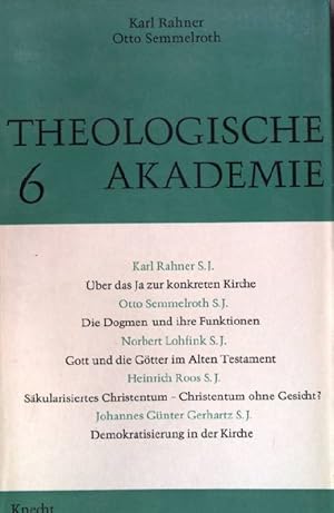 Bild des Verkufers fr Theologische Akademie Band 6. zum Verkauf von books4less (Versandantiquariat Petra Gros GmbH & Co. KG)