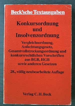 Bild des Verkufers fr Konkursordnung und Insolvenzordnung : Textausgabe. zum Verkauf von books4less (Versandantiquariat Petra Gros GmbH & Co. KG)