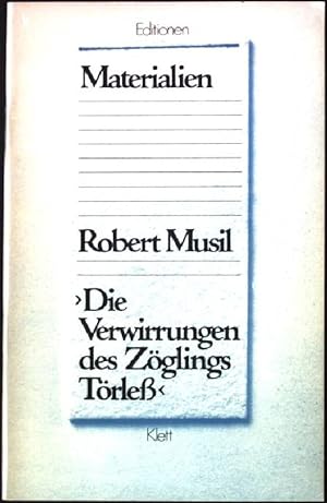 Imagen del vendedor de Materialien Robert Musil, "Die Verwirrungen des Zglings Trless". a la venta por books4less (Versandantiquariat Petra Gros GmbH & Co. KG)