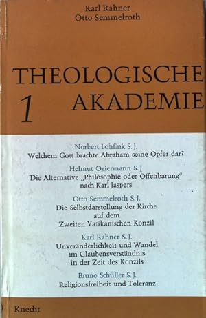 Bild des Verkufers fr Theologische Akademie Band 1. zum Verkauf von books4less (Versandantiquariat Petra Gros GmbH & Co. KG)