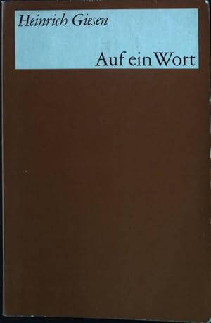 Bild des Verkufers fr Auf ein Wort zum Verkauf von books4less (Versandantiquariat Petra Gros GmbH & Co. KG)