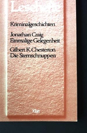 Seller image for Kriminalgeschichten. Einmalige Gelegenheit. Die SternschnuppenSchemme Lesehefte for sale by books4less (Versandantiquariat Petra Gros GmbH & Co. KG)