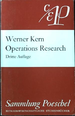 Bild des Verkufers fr Operations Research. - Eine Einfhrung in die Optimierungs-Rechnung. Sammlung Poeschel 30, zum Verkauf von books4less (Versandantiquariat Petra Gros GmbH & Co. KG)