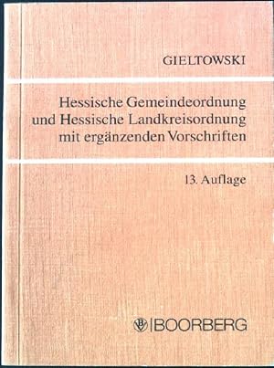 Bild des Verkufers fr Hessische Gemeindeordnung und Hessische Landkreisordnung : Textausgabe. zum Verkauf von books4less (Versandantiquariat Petra Gros GmbH & Co. KG)