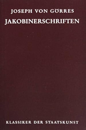 Seller image for Jakobinerschriften. Stifterbibliothek Band (Nr 10) for sale by books4less (Versandantiquariat Petra Gros GmbH & Co. KG)