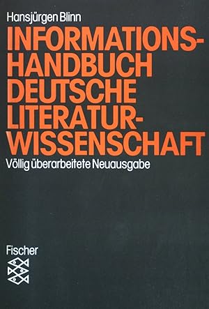 Bild des Verkufers fr Informationshandbuch: Deutsche Literaturwissenschaft. (Nr 10327) zum Verkauf von books4less (Versandantiquariat Petra Gros GmbH & Co. KG)