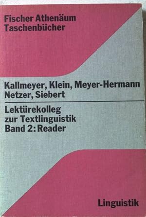 Bild des Verkufers fr Lektrekolleg zur Textlinguistik; Teil: Bd. 2., Reader FAT 2051 zum Verkauf von books4less (Versandantiquariat Petra Gros GmbH & Co. KG)