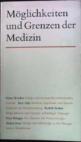 Imagen del vendedor de Mglichkeiten und Grenzen der Medizin. a la venta por books4less (Versandantiquariat Petra Gros GmbH & Co. KG)