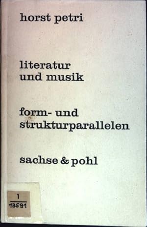 Bild des Verkufers fr Literatur und Musik: Form- und Strukturparallelen Schriften zur Literatur; 5 zum Verkauf von books4less (Versandantiquariat Petra Gros GmbH & Co. KG)