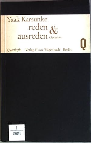 Imagen del vendedor de Reden & Ausreden: Gedichte Quarthefte a la venta por books4less (Versandantiquariat Petra Gros GmbH & Co. KG)