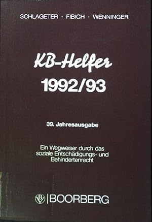 Image du vendeur pour KB- Helfer 1992/93 - 39. Jahresausgabe mis en vente par books4less (Versandantiquariat Petra Gros GmbH & Co. KG)