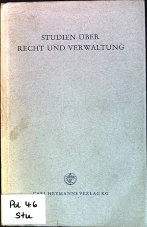 Bild des Verkufers fr Studien ber Recht und Verwaltung zum Verkauf von books4less (Versandantiquariat Petra Gros GmbH & Co. KG)