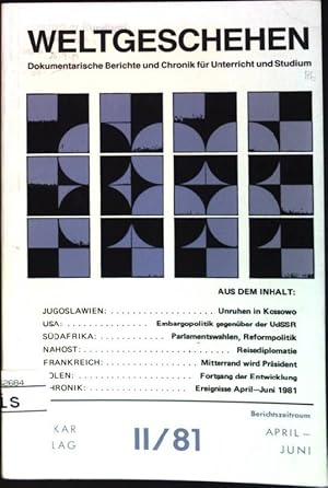 Imagen del vendedor de Die Embargo-Politik gegenber der Sowjetunion; in: Weltgeschehen; April - Juni 1981 (Nr. II/81) a la venta por books4less (Versandantiquariat Petra Gros GmbH & Co. KG)