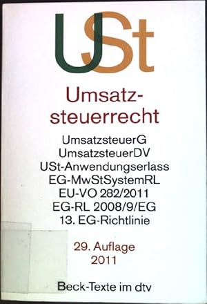 Bild des Verkufers fr Umsatzsteuerrecht : Textausgabe mit ausfhrlichem Sachregister. (Nr. 5546) Beck-Texte im dtv zum Verkauf von books4less (Versandantiquariat Petra Gros GmbH & Co. KG)