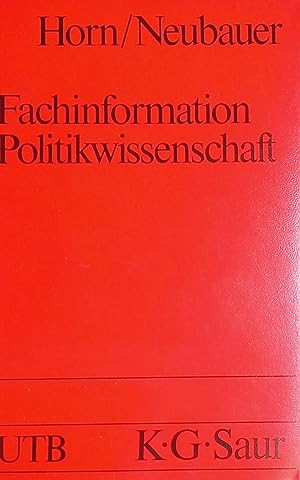 Bild des Verk�ufers f�r Fachinformation Politikwissenschaft. (UTB 1475,) zum Verkauf von books4less (Versandantiquariat Petra Gros GmbH & Co. KG)