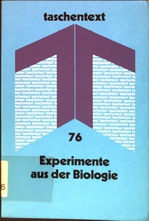 Imagen del vendedor de Experimente aus der Biologie. Taschentext ; 76 a la venta por books4less (Versandantiquariat Petra Gros GmbH & Co. KG)