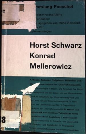 Bild des Verkufers fr Konrad Mellerowicz: Grundzge seiner Lehre. (Nr P36) zum Verkauf von books4less (Versandantiquariat Petra Gros GmbH & Co. KG)