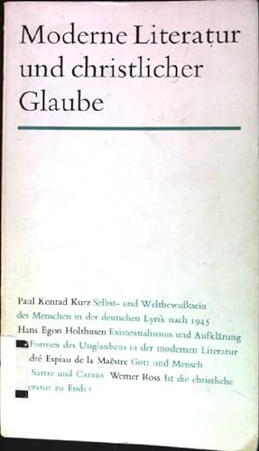 Seller image for Selbst- und Weltbewusstsein des Menschen in der deutschen Lyrik nach 1945; in: Moderne Literatur und christlicher Glaube for sale by books4less (Versandantiquariat Petra Gros GmbH & Co. KG)