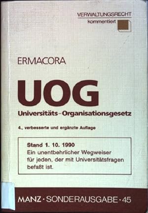 Bild des Verkufers fr Universitts-Organisationsgesetz (UOG) zum Verkauf von books4less (Versandantiquariat Petra Gros GmbH & Co. KG)