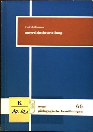 Seller image for Unterrichtsbeurteilung. neue pdagogische bemhungen ; Bd. 66 for sale by books4less (Versandantiquariat Petra Gros GmbH & Co. KG)