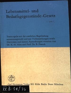 Bild des Verkufers fr Lebensmittel- und Bedarfsgegenstnde-Gesetz zum Verkauf von books4less (Versandantiquariat Petra Gros GmbH & Co. KG)