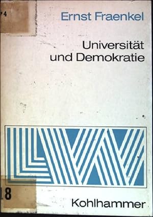 Bild des Verkufers fr Universitt und Demokratie zum Verkauf von books4less (Versandantiquariat Petra Gros GmbH & Co. KG)