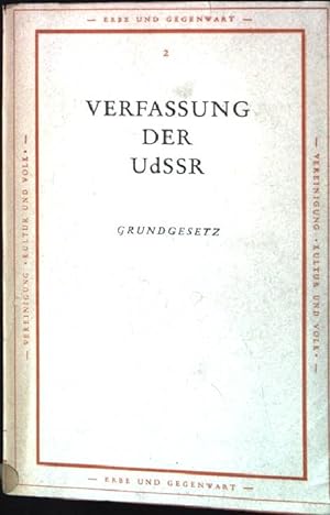 Imagen del vendedor de Verfassung der UdSSR: Grundgesetz Erbe und Gegenwart - Band 2 a la venta por books4less (Versandantiquariat Petra Gros GmbH & Co. KG)