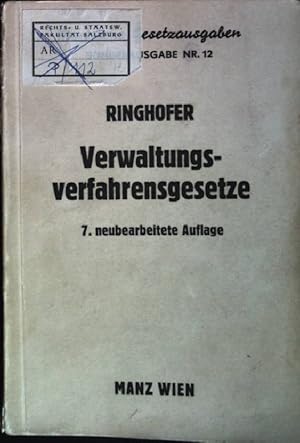 Bild des Verkufers fr Verwaltungsverfahrensgesetze Manzsche Gesetzesausgaben / Sonderausgabe ; Nr. 12 zum Verkauf von books4less (Versandantiquariat Petra Gros GmbH & Co. KG)