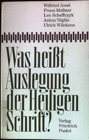 Imagen del vendedor de Was heit Auslegung der Heiligen Schrift? a la venta por books4less (Versandantiquariat Petra Gros GmbH & Co. KG)