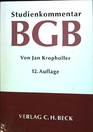 Seller image for Brgerliches Gesetzbuch : Studienkommentar. for sale by books4less (Versandantiquariat Petra Gros GmbH & Co. KG)