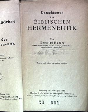 Seller image for Katechismus der biblischen Hermeneutik for sale by books4less (Versandantiquariat Petra Gros GmbH & Co. KG)