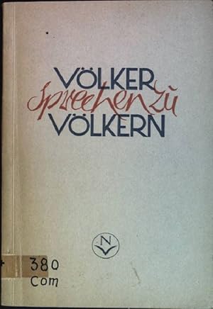 Imagen del vendedor de Vlker sprechen zu Vlkern a la venta por books4less (Versandantiquariat Petra Gros GmbH & Co. KG)