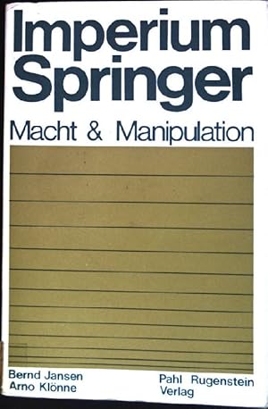 Bild des Verkufers fr Imperium Springer: Macht & Manipulation zum Verkauf von books4less (Versandantiquariat Petra Gros GmbH & Co. KG)