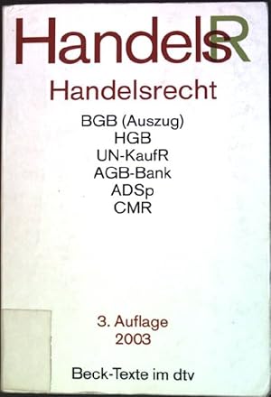 Bild des Verkufers fr Handelsrecht : Textausgabe. (Nr. 5599) Beck-Texte im dtv zum Verkauf von books4less (Versandantiquariat Petra Gros GmbH & Co. KG)