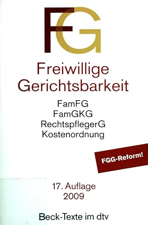 Bild des Verkufers fr Freiwillige Gerichtsbarkeit : Textausgabe. (Nr. 5527) Beck-Texte im dtv zum Verkauf von books4less (Versandantiquariat Petra Gros GmbH & Co. KG)