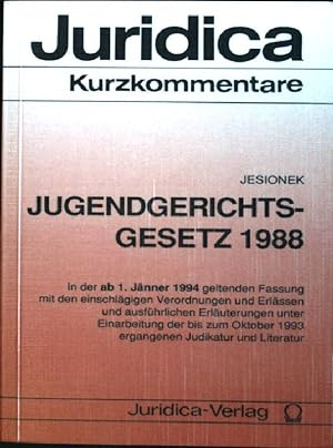 Seller image for Jugendgerichtsgesetz 1988 Juridica-Kurzkommentare for sale by books4less (Versandantiquariat Petra Gros GmbH & Co. KG)