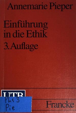 Bild des Verkufers fr Einfhrung in die Ethik. (Nr. 1637) UTB. zum Verkauf von books4less (Versandantiquariat Petra Gros GmbH & Co. KG)