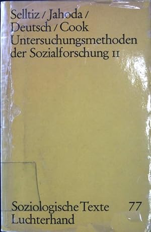 Immagine del venditore per Untersuchungsmethoden der Sozialforschung - Teil II. Soziologische Texte - Nr. 77. venduto da books4less (Versandantiquariat Petra Gros GmbH & Co. KG)