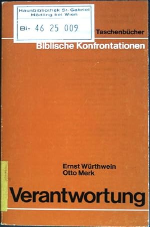 Imagen del vendedor de Verantwortung. (Nr. 1009) Bibl. Konfrontationen a la venta por books4less (Versandantiquariat Petra Gros GmbH & Co. KG)